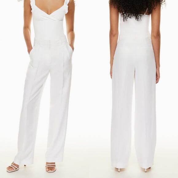 Aritzia White Wide Leg effortless Pants - Picture 2 of 13